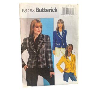 Butterick B5288 Women's Coat Sewing Pattern Sz 6-12 Notched Collar & Pocket uncu